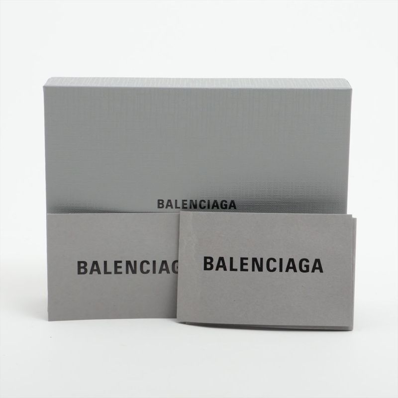 Balenciaga Leather Coin Case 637130 Metallic Purple Made In Italy