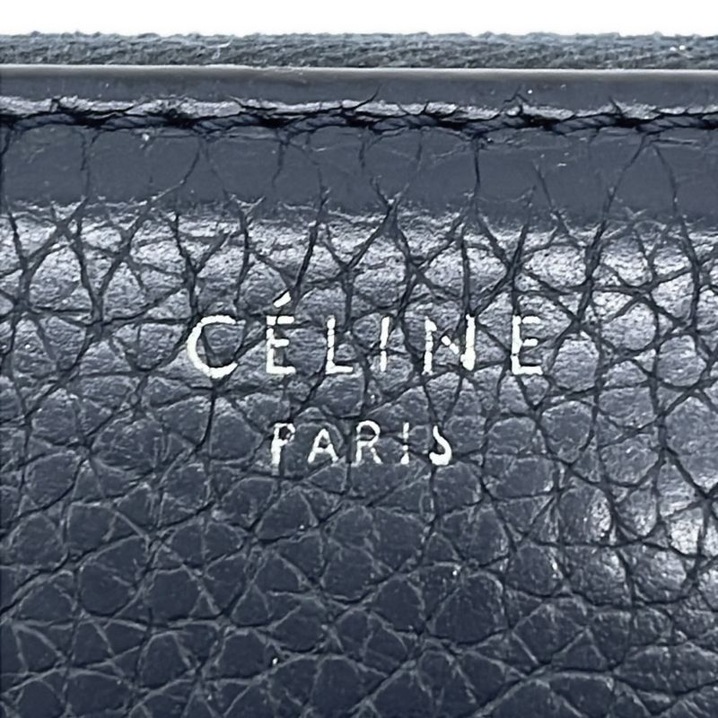 Celine Round Zip Long Leather Wallet Long Wallet Navy