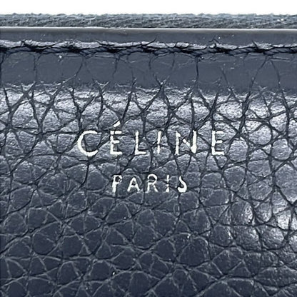 Celine Round Zip Long Leather Wallet Long Wallet Navy