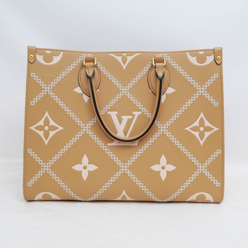 Louis Vuitton On The Go-mm Handbag Tote Broderie- Arizona Brown Monogram