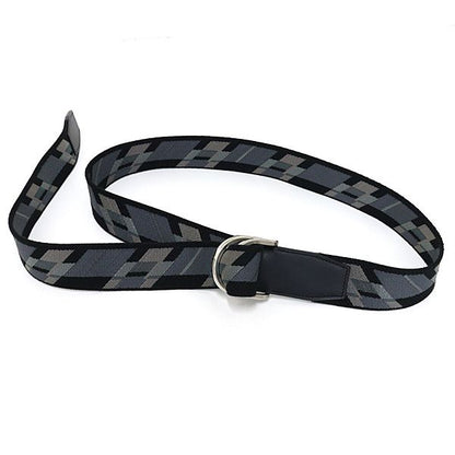 Hermes Double Dring Canvas Belt Black And Gray Silver Hardware Stamped Y (2020)