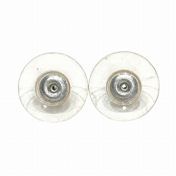 Chanel Coco Mark Rhinestone Silver Swing Branded Accessories Earrings Women