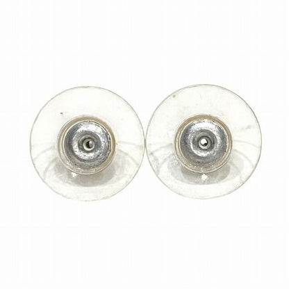 Chanel Coco Mark Rhinestone Silver Swing Branded Accessories Earrings Women