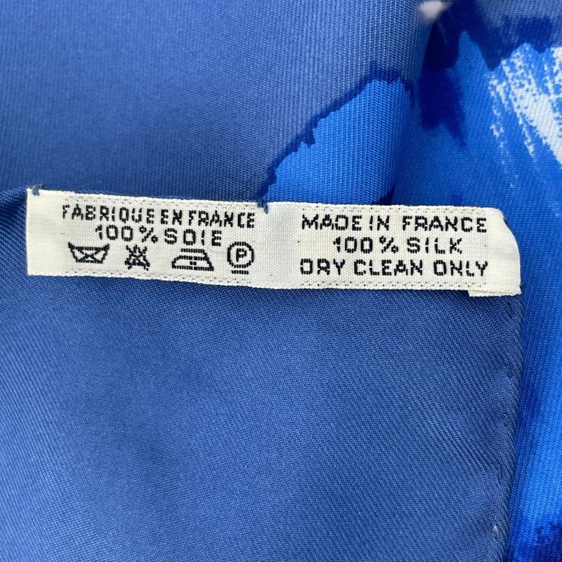 Hermes Carre 90 Large Silk Scarf Concerto Blue