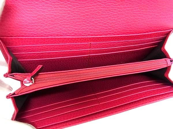 Gucci 354496 Swing Continental Leather Bifold Long Wallet Ladies Pink Bn0931