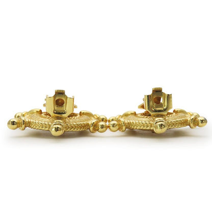 Christian Dior Earring Marine Metal Rhinestone Gold Helix Ring Plated Accessorie