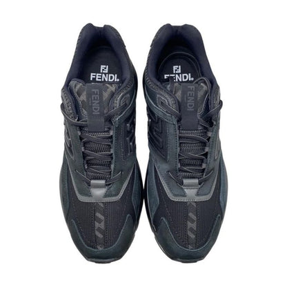 Fendi Sneakers 7e1555 6 Size Ff Logo Rubber Mesh Black Fendi
