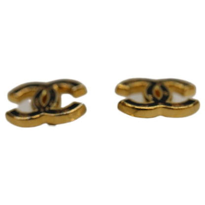 Chanel L23C Black GP Coco Mark Pierced Earrings
