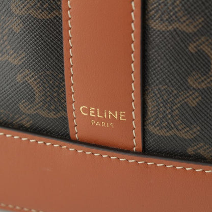 Celine Triomphe Small Bucket PVC Leather Shoulder Bag Brown