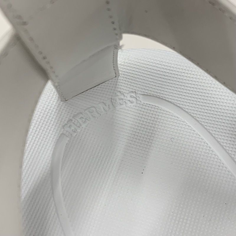 Hermes Enid Sandals Shoes Leather White Unused