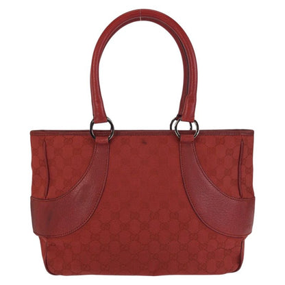 Gucci Red GG Canvas/leather 113011 Tote Shoulder Bag Women 5048565