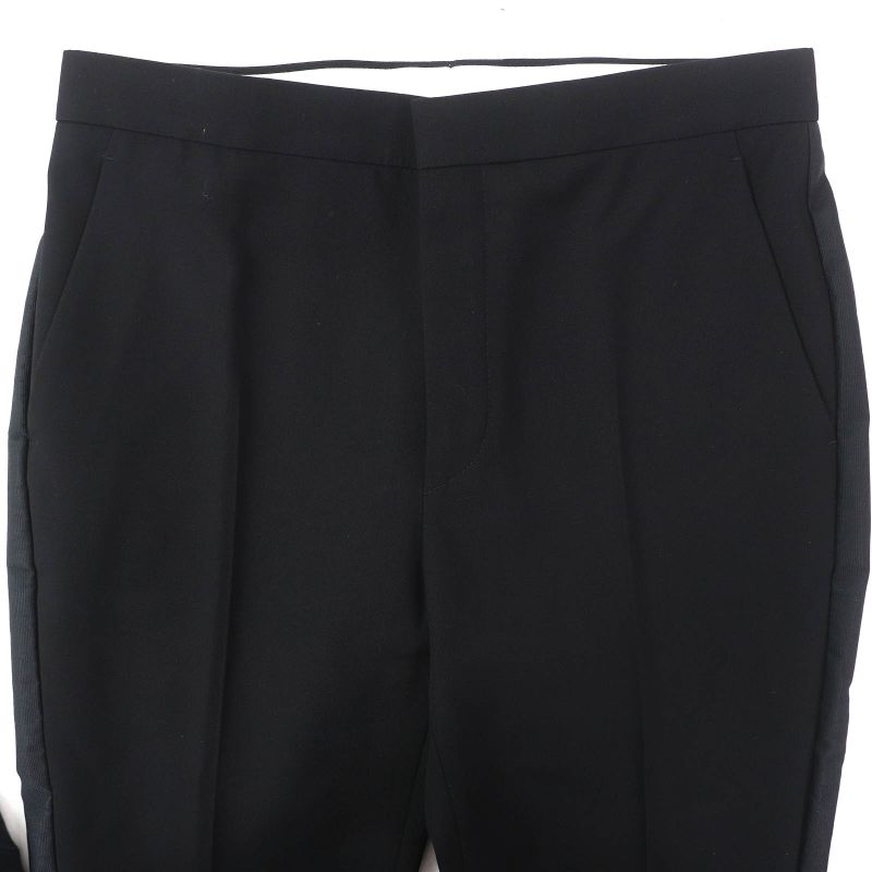 Louis Vuitton 24SS Wool Silk Sideline Straight Long Pants Black 36 Made In