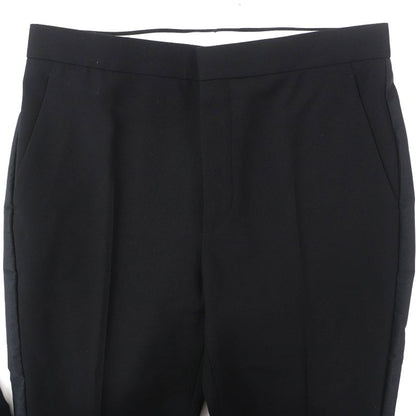 Louis Vuitton 24SS Wool Silk Sideline Straight Long Pants Black 36 Made In