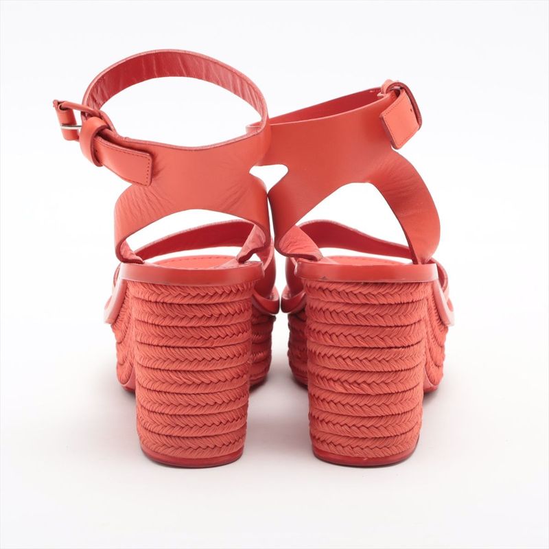 Celine Phoebe Period Leather Jute Sandals Women's 36 Red Made In Italy