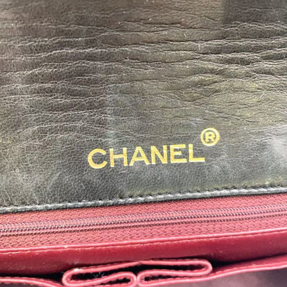 Chanel Full Flap Chain Shoulder Matelasse 1st Lambskin Black Shoulder Bag Gold