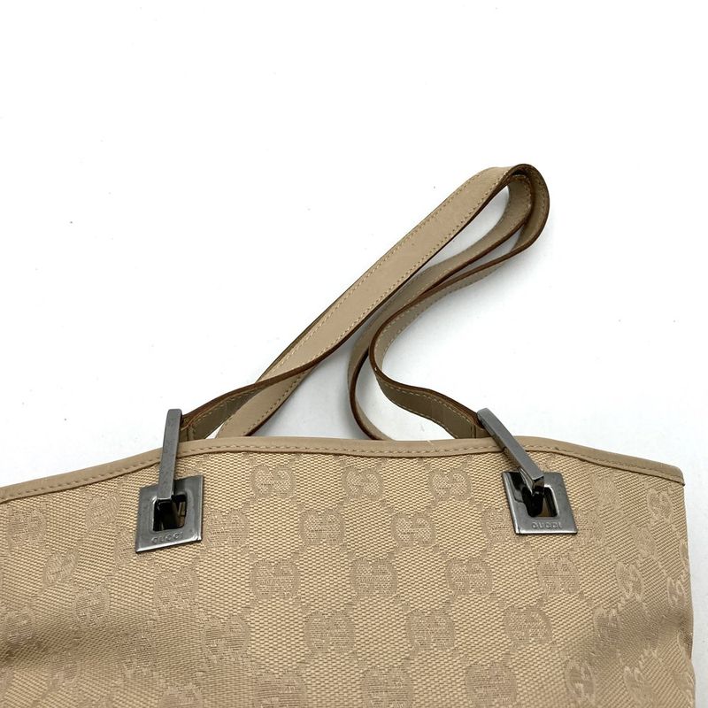 Gucci 31244 Tote Handbag Small Beige GG Canvas/leather Ladies Men Fashion