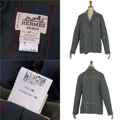 Vintage Hermes Jacket Tailored Collar Velour