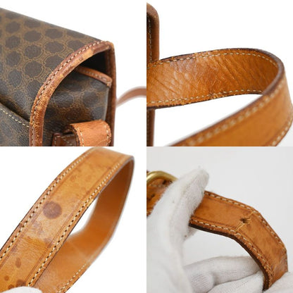 Celine Shoulder Bag Macadam PVC Leather Brown 05ka866