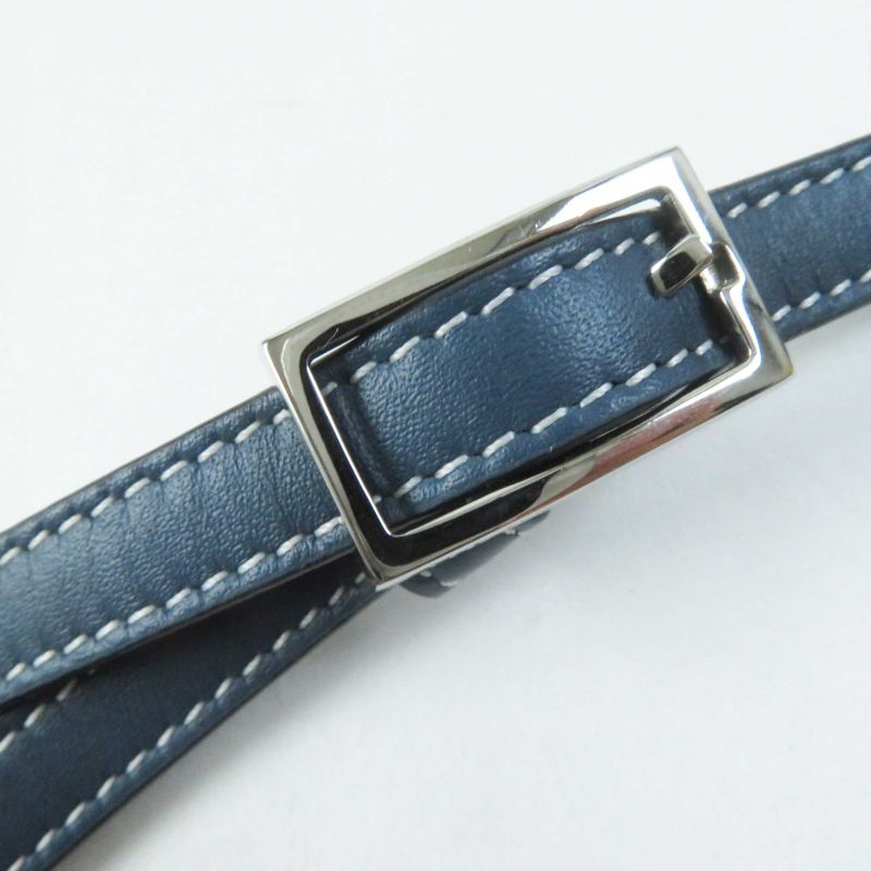 LOEWE Anagram Shape Pressed Heel Pouch/crossbody Leather Shoulder Bag Blue