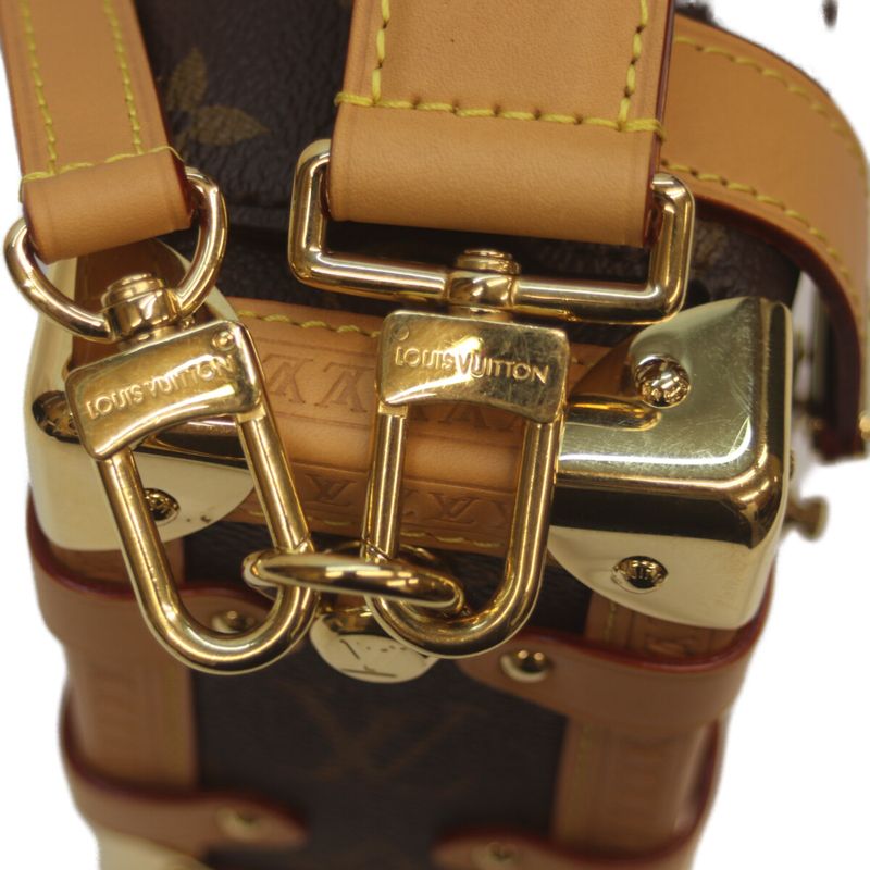 Very Little Used Louis Vuitton M46815 Monogram Side Trunk PM Shoulder Bag Brown