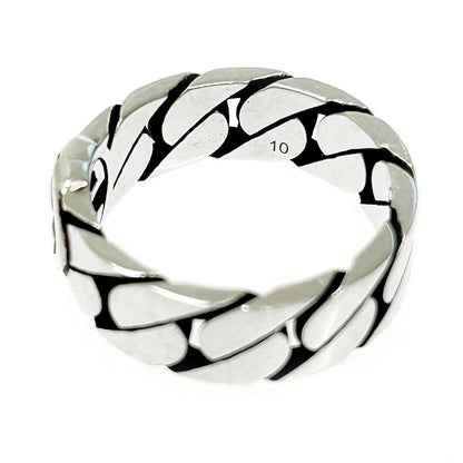 Gucci Silver Interlocking Wide Ring 4.3g 925 Engraved 307449 Ring with Box