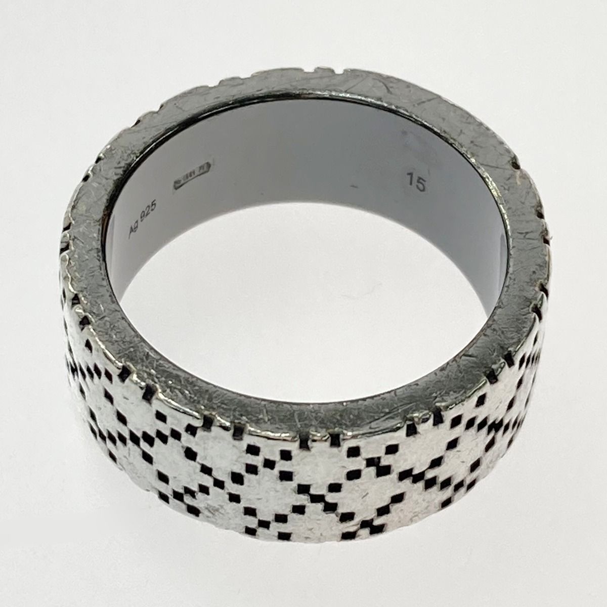 Gucci Diamantiguccissima Ring Silver Ring Sv925 Box and Cloth Bag Included