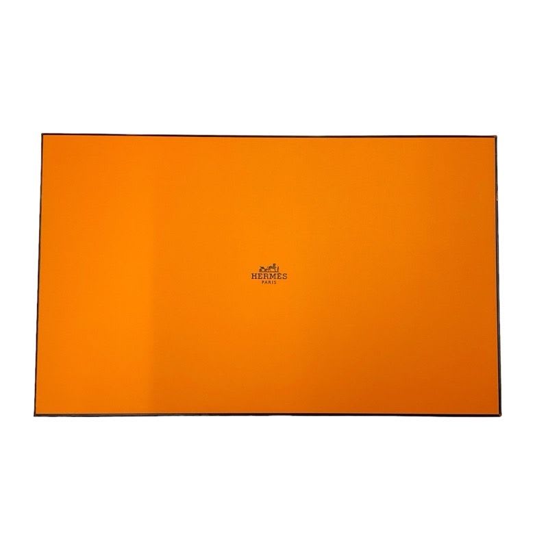 Hermes Double Face Scarf Cashmere Orange Logo Shawl