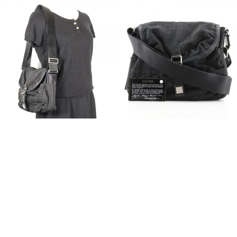 Chanel Sport Line Matelasse Nylon Black Ladies Shoulder Bag