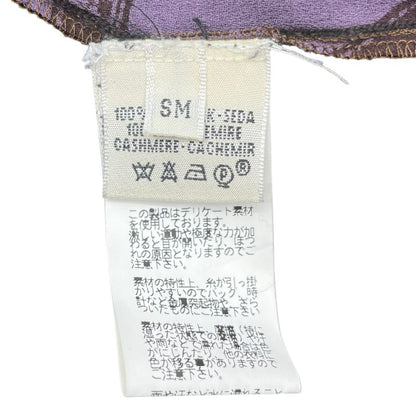 Hermes by Gaultier Ribbon Tape Silk Scarf Cashmere Knit Brown and Purple