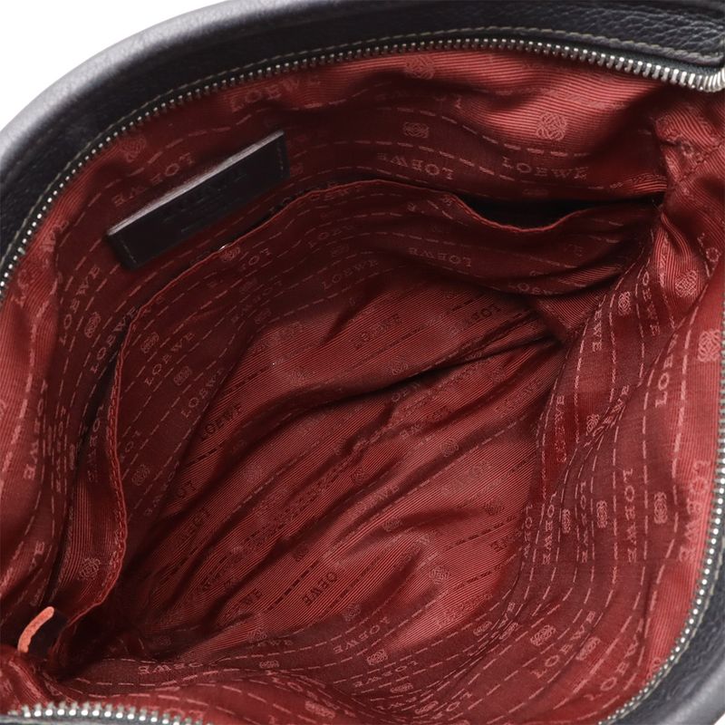 Loewe Anagram Shoulder Bag Crossbody Depth None Leather Black Silver Hardware