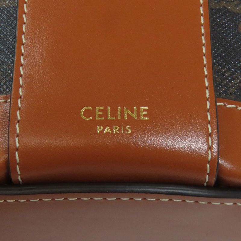 Celine Tambour Triomphe Shoulder Bag PVC Calf Women
