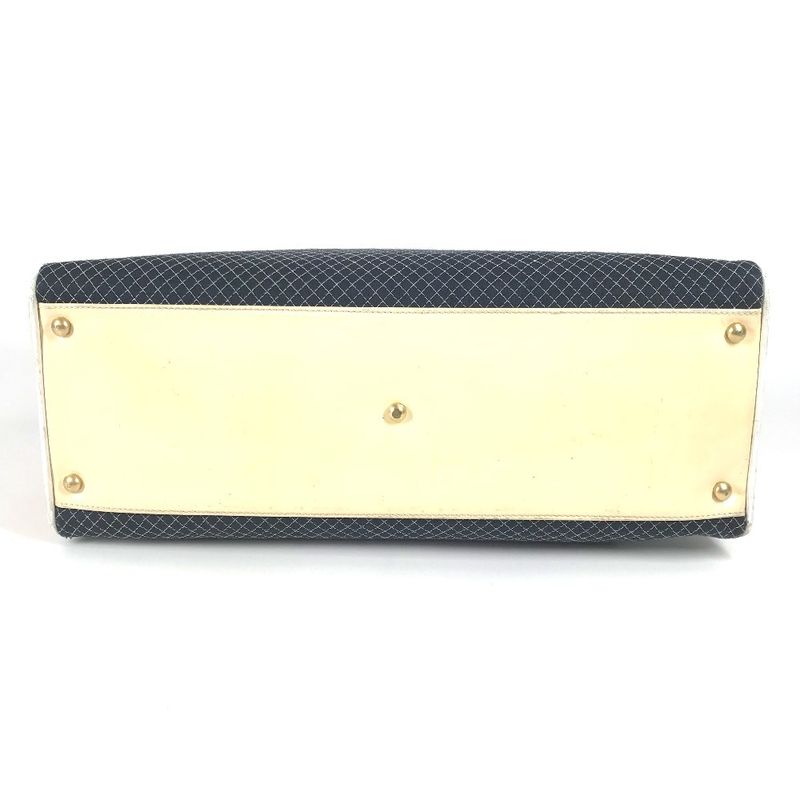 Chanel Shoulder Bag CC Coco Mark Logo Quilted Matelasse Canvas Navy