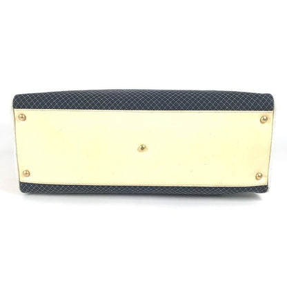 Chanel Shoulder Bag CC Coco Mark Logo Quilted Matelasse Canvas Navy