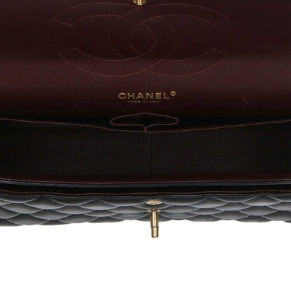 Chanel Deca Matelasse 30 Double Flap Lamb Skin Chain Shoulder Bag Women