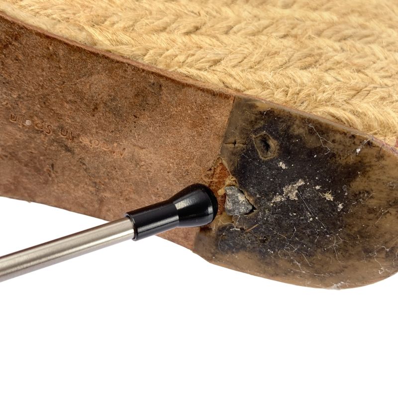 Celine Leather Espadrille Wedge Sole Sandals - 35 - Navy Beige - Women's