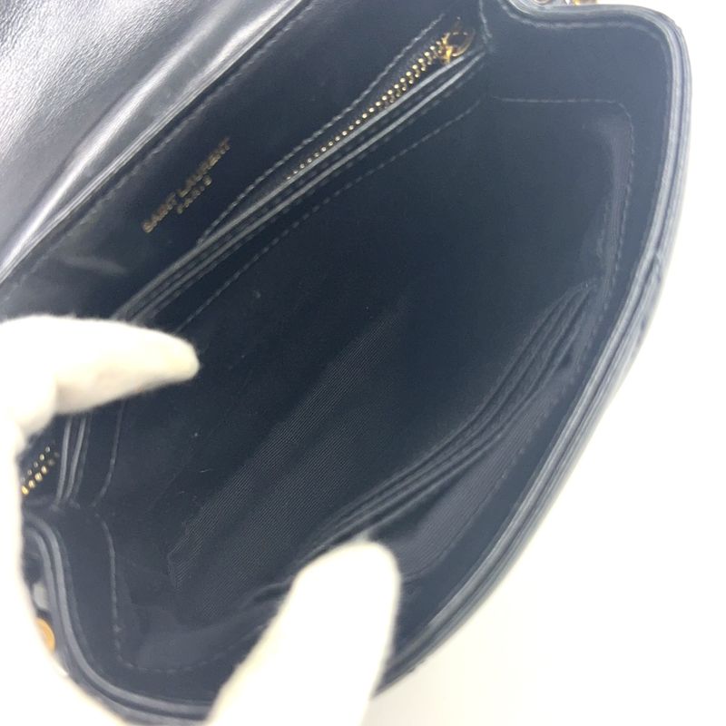 Saint Laurent Paris Lou Leather Black Shoulder Bag Gold