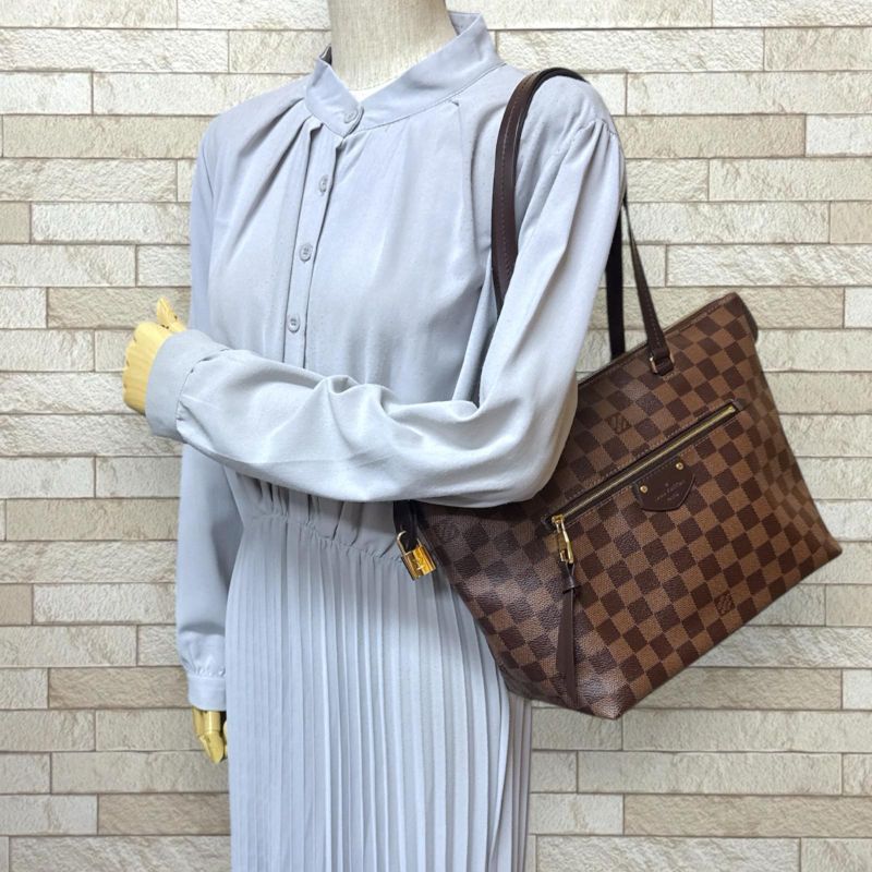 Louis Vuitton Jena PM Damier Tote Bag Damier Canvas N41012 Brown Women Louis