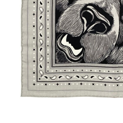 Hermes Bandana Carré H 65 Grrrrrrr! H284227t 14 Gris Cles Noir Black White