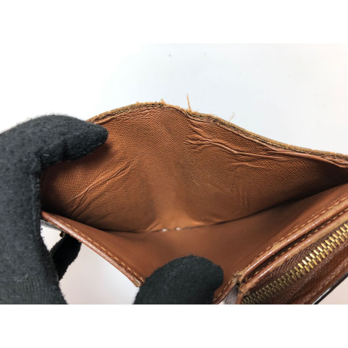 Louis Vuitton Bifold Wallet L-Shaped Zipper Monogram Porte Monet Pied Tresor