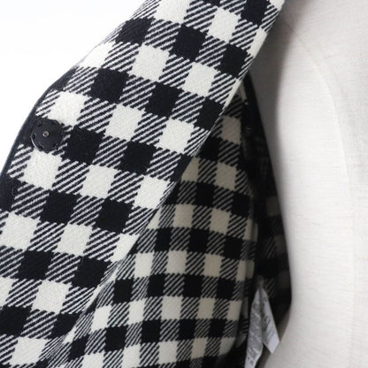 Emporio Armani Emporio Almaani Black Tag Wool Staggered Pattern Belted Coat