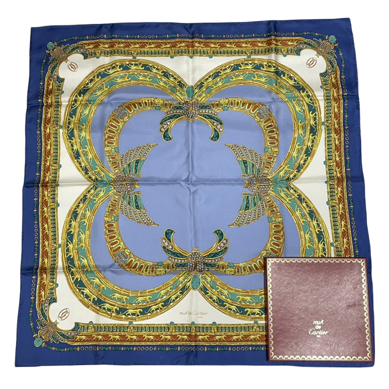 Cartier Scarf Silk Blue