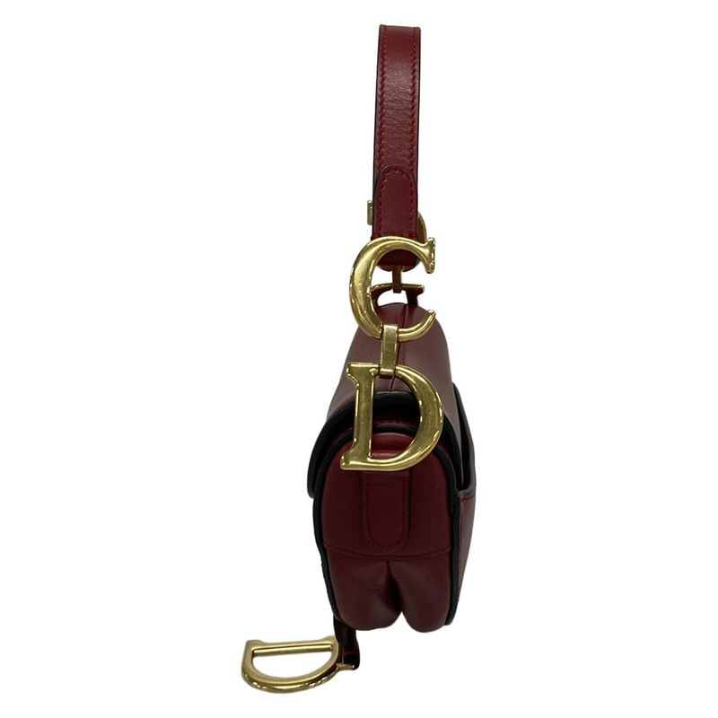 Dior/christian Dior Handbag Saddle Bag Red Leather