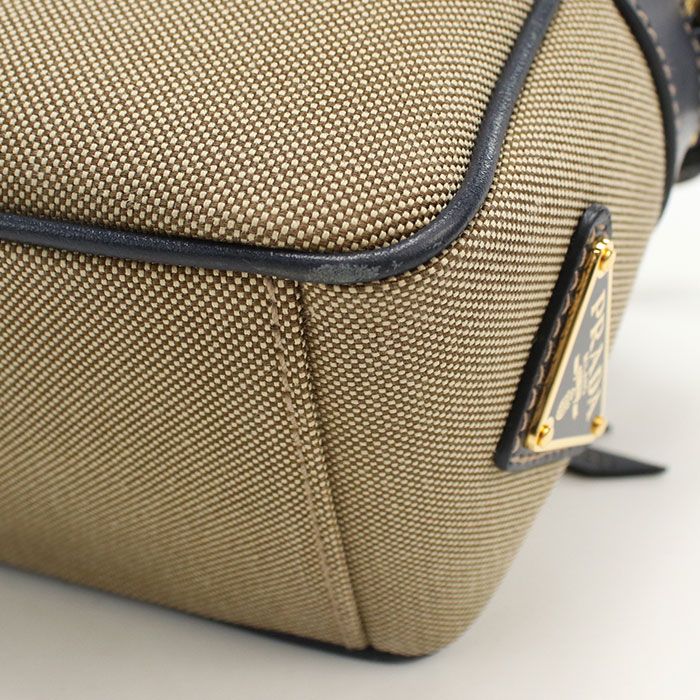 Prada Logo Jacquard 1bh089 Crossbody Shoulder Bag Canvas Leather Women