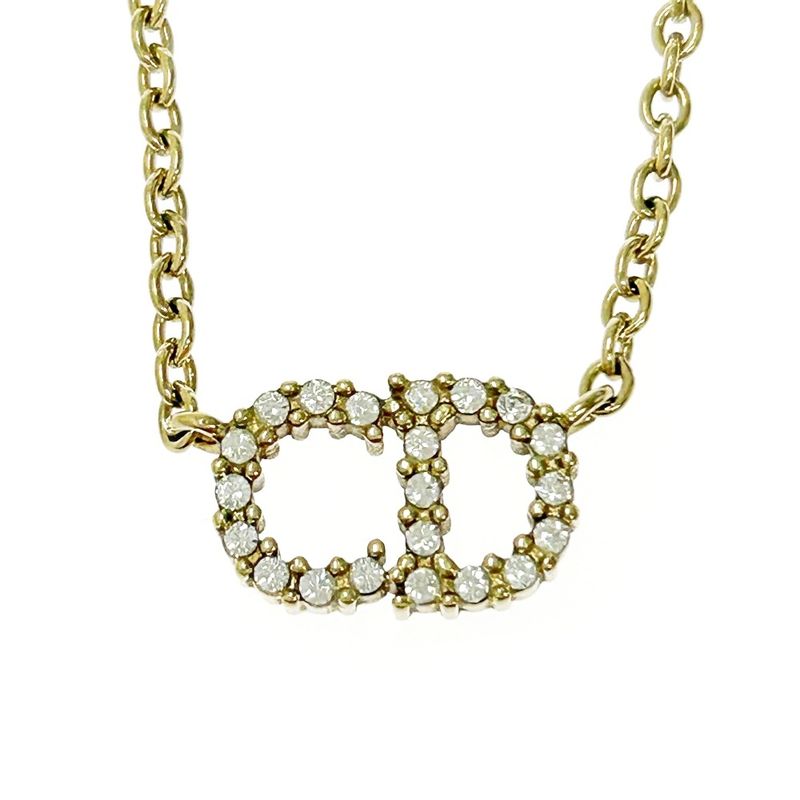 Christian Dior GP Crystal Clair D Lune Necklace Women's Gold 364135 Necklace