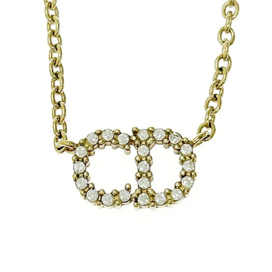 Christian Dior GP Crystal Clair D Lune Necklace Women's Gold 364135 Necklace