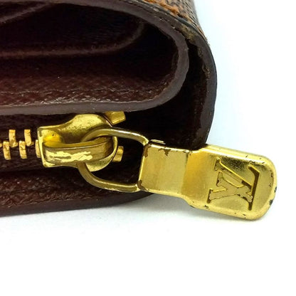 Louis Vuitton Compact Zip Fold Wallet Damier Ebène N61668 Brown Gold Hardware