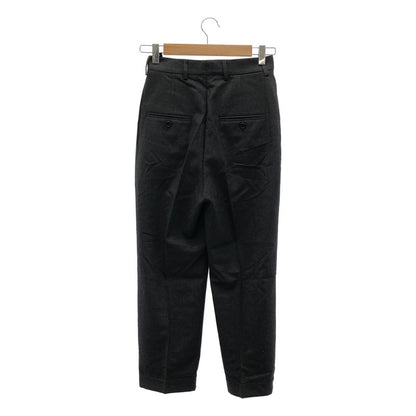 Celine - Wool 2-tuck Roll-up Pants - 34 - Black - Women