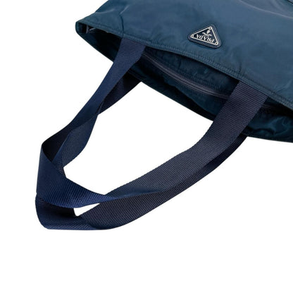 Prada Commuter Tote Bag Large Enough for A4 Size Blue