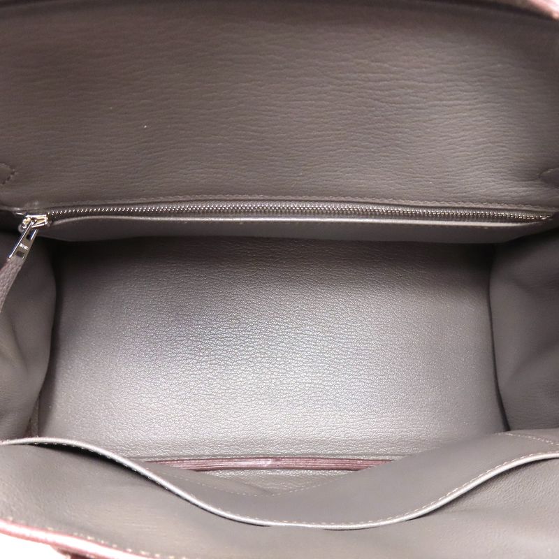Hermes Birkin 30 Etan Silver Hardware Handbag Taurillon Women