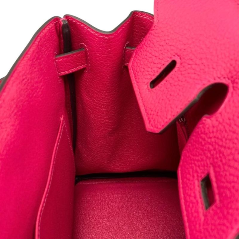 Hermes Handbag Birkin 25 K Engraved Togo Rose Mexico Pink Silver Hardware Hermes